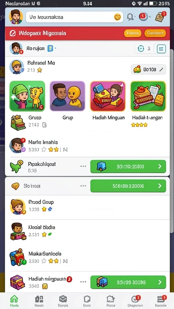Tampilan awal yang menarik dengan tema domino.