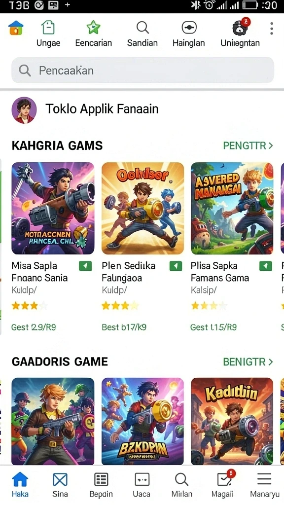 Fitur leaderboard yang menunjukkan peringkat pemain.