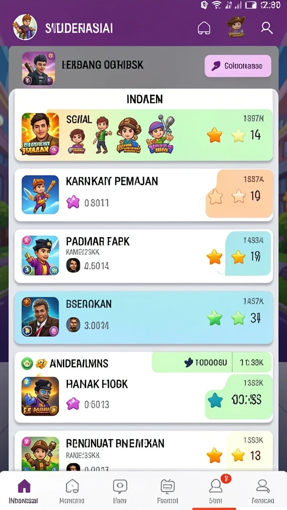 Tampilan menu utama yang intuitif dan menarik.