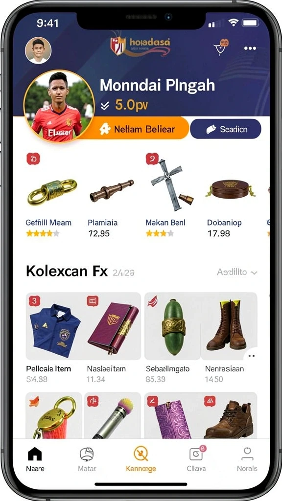 Screenshot ini memperlihatkan kustomisasi karakter yang menarik.