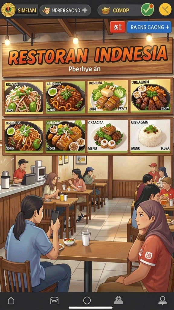 Tampilan upgrade karakter yang menarik dan detail.