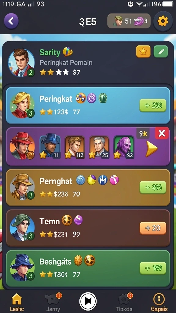Pengguna dapat memilih berbagai mode permainan dengan mudah.